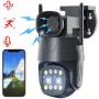 Уличная IP камера видеонаблюдения c двумя объективами 4K 8MP WiFi Камера с удаленным доступом