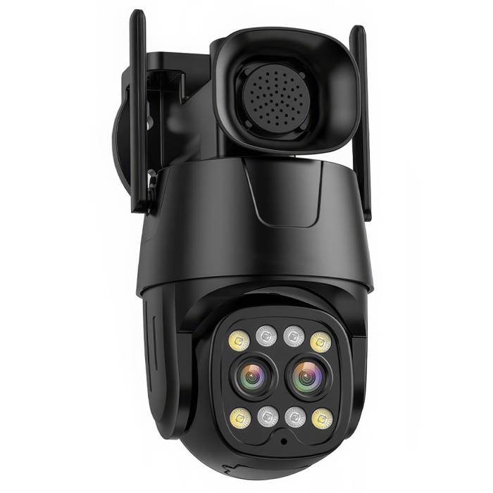Уличная IP камера видеонаблюдения c двумя объективами 4K 8MP WiFi Камера с удаленным доступом