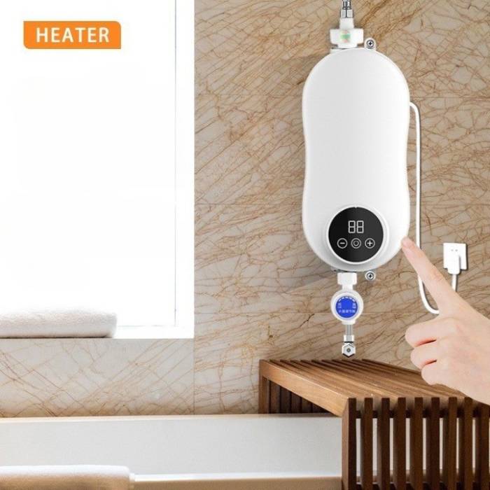 Електричний проточний водонагрівач із душем Electric water heater RYK-007 Бойлер кран настінний проточний
