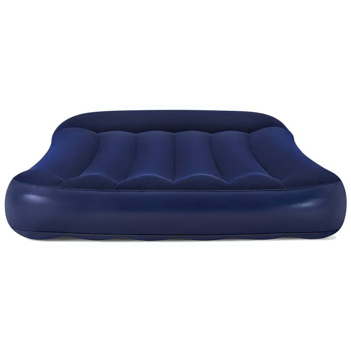 Надувной одноместный велюровый матрас с подголовником Bestway 67680 без насоса 188 x 99 x 30 см Синий