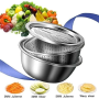 Багатофункціональний кухонний набір з нержавіючої сталі 3 в 1 Metal Basket Cutter Миска друшляк і тертка