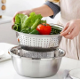 Багатофункціональний кухонний набір з нержавіючої сталі 3 в 1 Metal Basket Cutter Миска друшляк і тертка