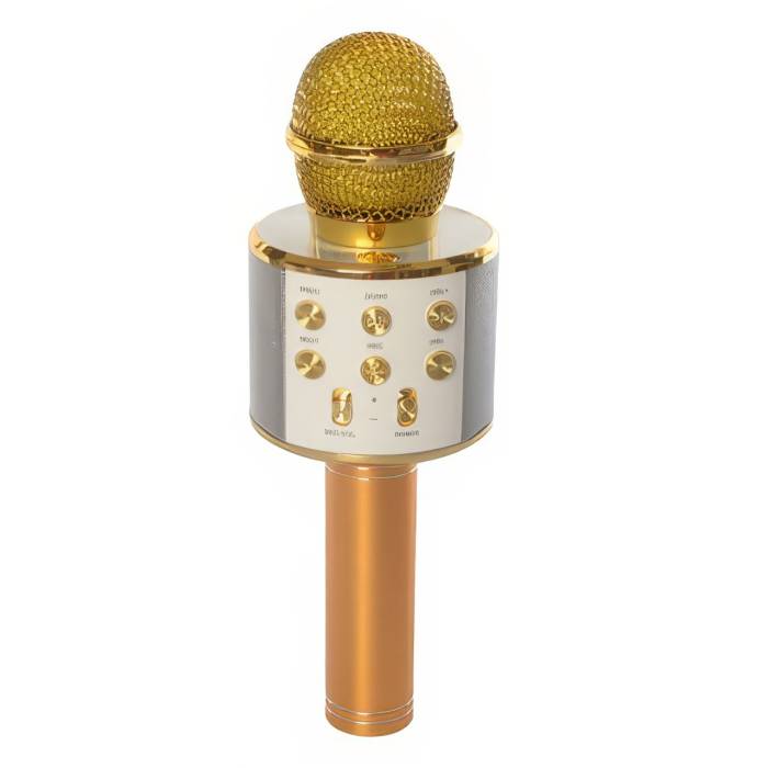 Бездротовий караоке мікрофон Wster WS-858 Bluetooth  Портативний караоке-мікрофон з динаміком Золото