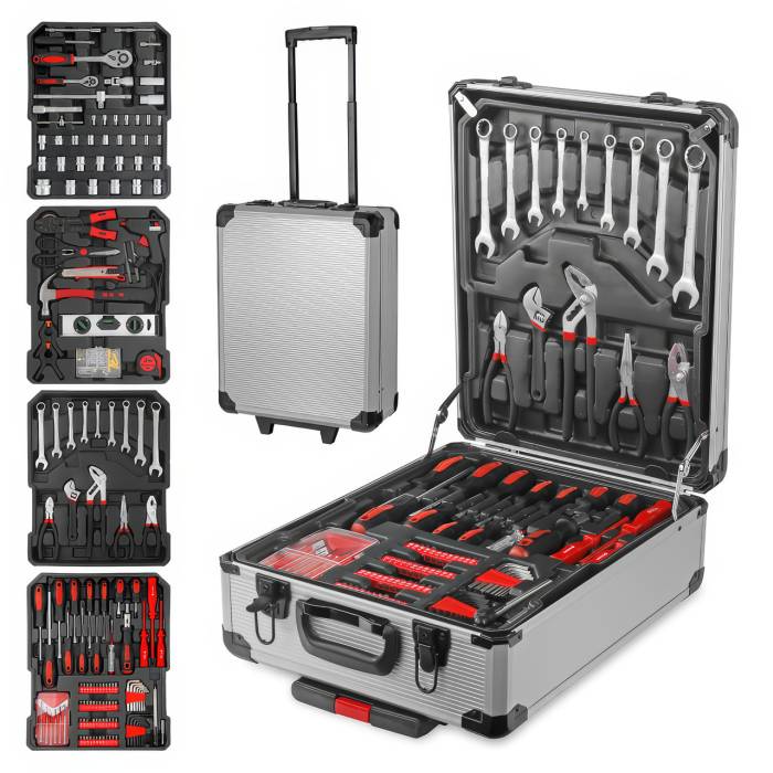 Набір інструментів на 408 предметів у валізі на колесах Tools Set KRAFFTEC