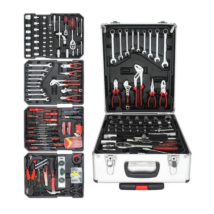 Набір інструментів на 408 предметів у валізі на колесах Tools Set KRAFFTEC