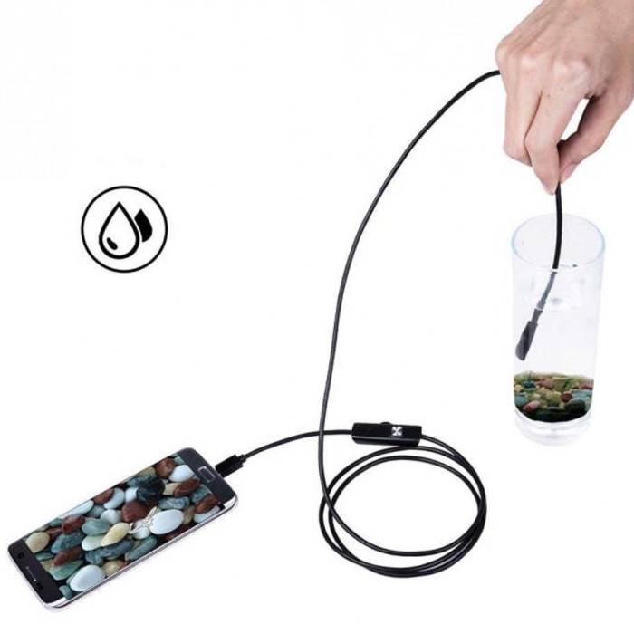Ендоскоп з камерою та Micro-USB на 2 метри та LED підсвічуванням на 7 мм Гнучкий ендоскоп із дзеркалом та магнітом