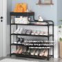Підлогова металева полиця для взуття 5 ярусів 76х59х21 см Shoe rack BLACK