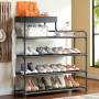 Підлогова металева полиця для взуття 5 ярусів 76х59х21 см Shoe rack BLACK
