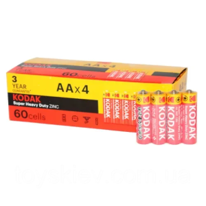 Пальчикові Батарейки KODAK R6/AA 60 шт уп.