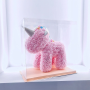 Единорог из 3D искусственных роз 38 см в подарочной упаковкой Розовый Игрушка 3D Единорог