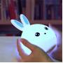 Силіконовий дитячий нічник LED Rabbit Soft Touch Зайчик з вбудованим акумулятором