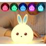 Силіконовий дитячий нічник LED Rabbit Soft Touch Зайчик з вбудованим акумулятором