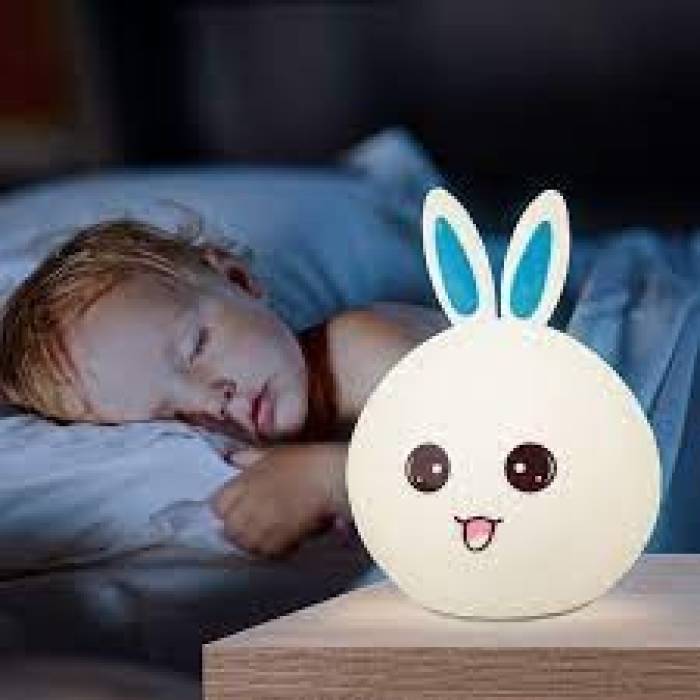 Силіконовий дитячий нічник LED Rabbit Soft Touch Зайчик з вбудованим акумулятором