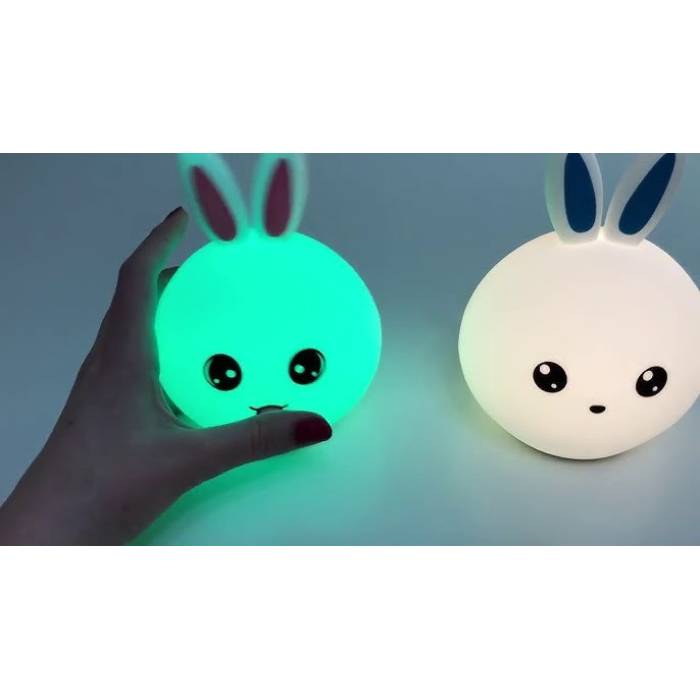 Силіконовий дитячий нічник LED Rabbit Soft Touch Зайчик з вбудованим акумулятором