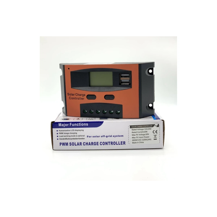 Контролер заряду для сонячної батареї AT15 20A 12V 24V Автоматичний контролер заряду