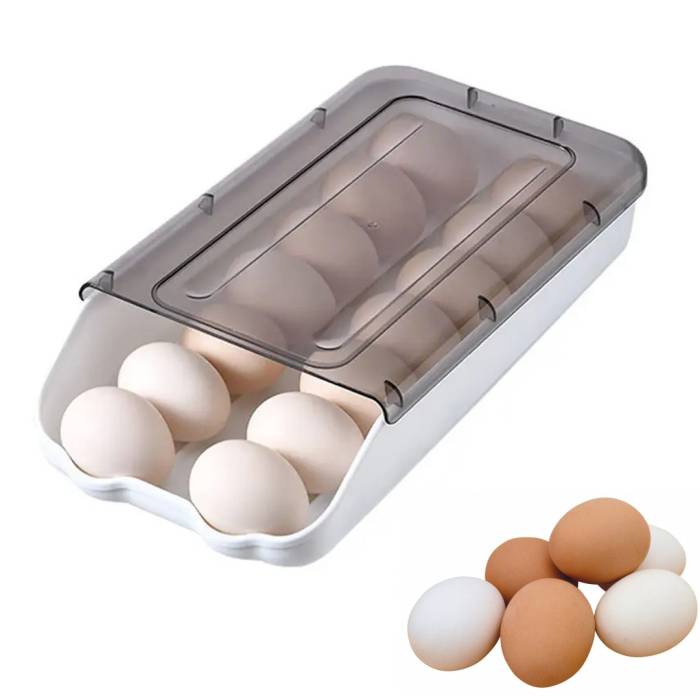 Лоток органайзер для хранения яиц EGG TRAY LY-382 Контейнер с крышкой на 14 яиц