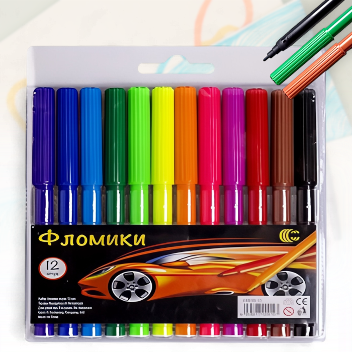 Набір фломастерів "Фломіки" 12 кольорів "C" CR550-12 Упаковка 12 шт.