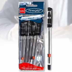 Масляна кулькова ручка Чорна FINEGRIP "Cello" 388B Упаковка 5 шт.