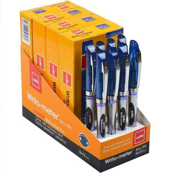 Набор масляных ручек Синие Ellott CL8048-12 "10 км" Упаковка 12 шт