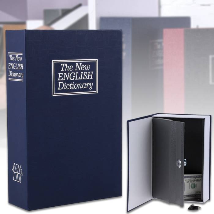 Сейф-книга "ENGLISH Dictionary" на замку з ключем Синя 180×115×55 мм