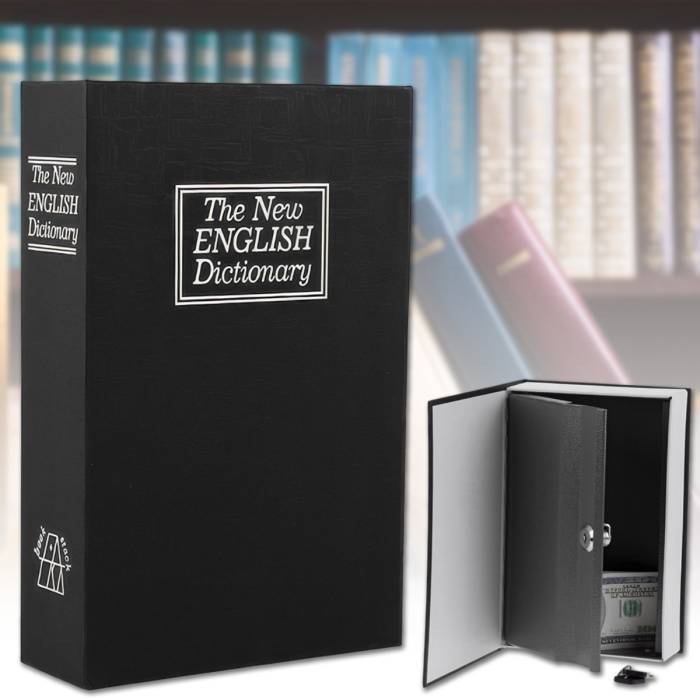 Сейф-книга "ENGLISH Dictionary" на замке с ключом Чёрная 180×115×55 мм