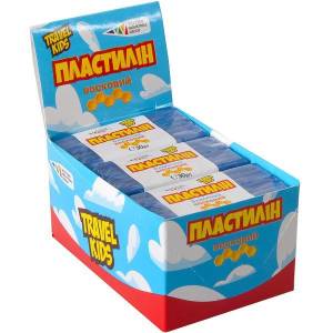 Восковий пластилін "Travel Kids" 12 шт в упаковці 30г Блакитний