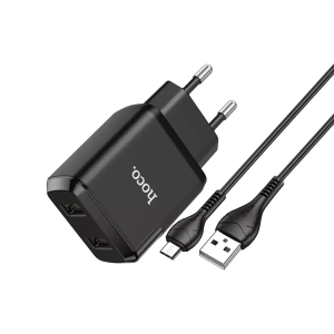 Зарядное устройство 220В USBx2 с кабелем USB - micro USB Hoco N7 Speedy