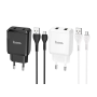 Зарядний пристрій 220В USBx2 з кабелем USB - micro USB Hoco N7 Speedy