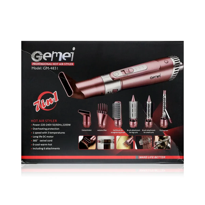 Фен стайлер 7 в 1 2200Вт Gemei GM-4831