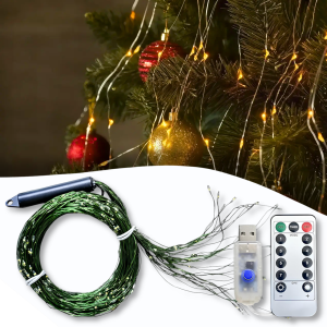 USB Гірлянда "Кінський хвіст" 2 метри 20 ниток 400 LED 8 режимів свічення Тепле біле світло