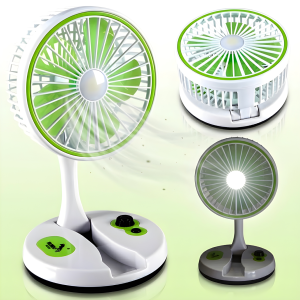 Портативний настільний вентилятор Fan з LED підсвічуванням