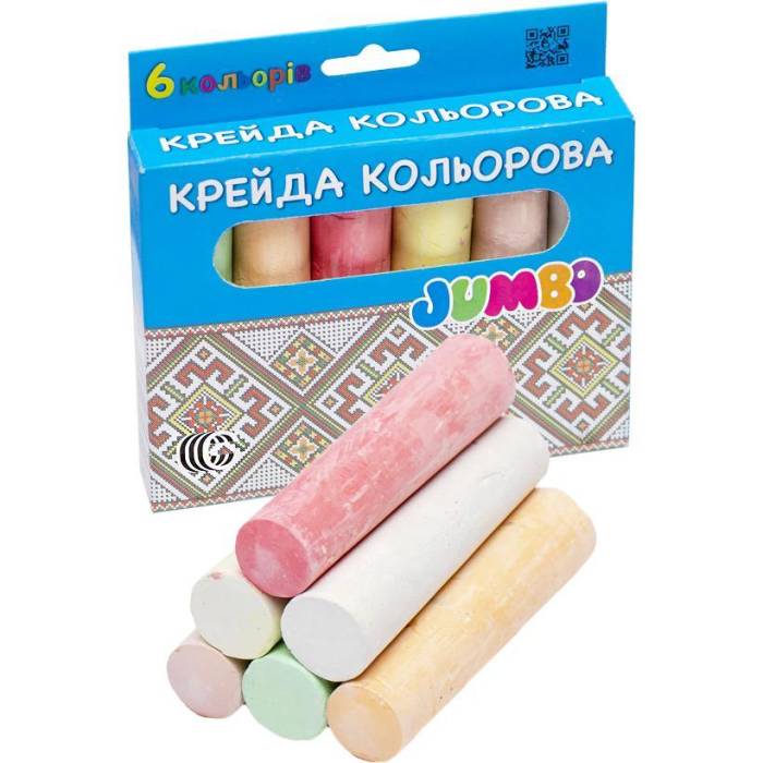 Набор цветного круглого мела на 6 цветов для рисования JAMBO С