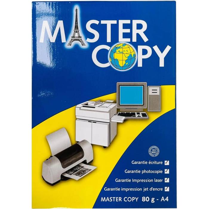 Бумага для ксерокса плотность 80г/м² офсет на 500 листов А4 MASTER COPY в упаковке 500 листов