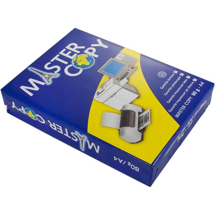 Бумага для ксерокса плотность 80г/м² офсет на 500 листов А4 MASTER COPY в упаковке 500 листов