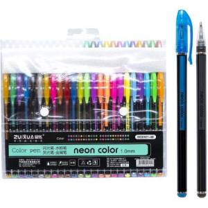 Набір неонових глітерних гелевих ручок 48 кольорів Neon color HG6107-48 1 упаковка 1 шт