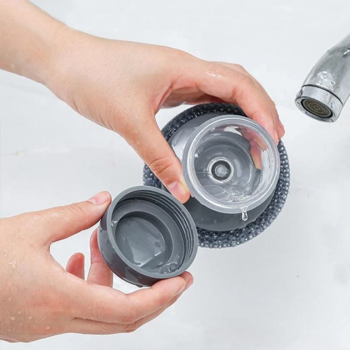 Щетка для мытья посуды с дозатором моющего средства Scrubber Sponge