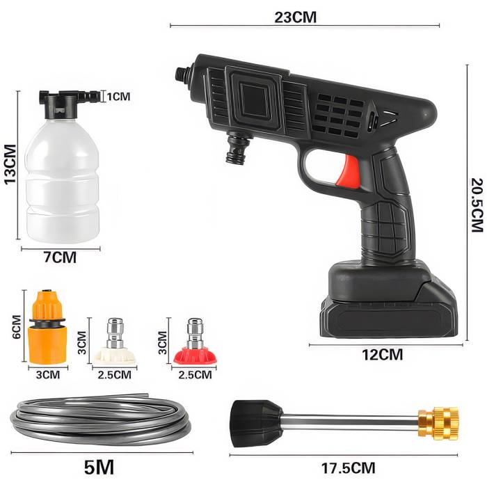 Мойка высокого давления с 2 аккумуляторами Cleaning Gun 1000W для автомобиля
