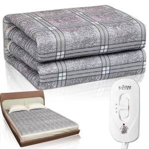 Електричне простирадло Electric Blanket 150х180 см Простирадло з підігрівом Сіре у клітинку