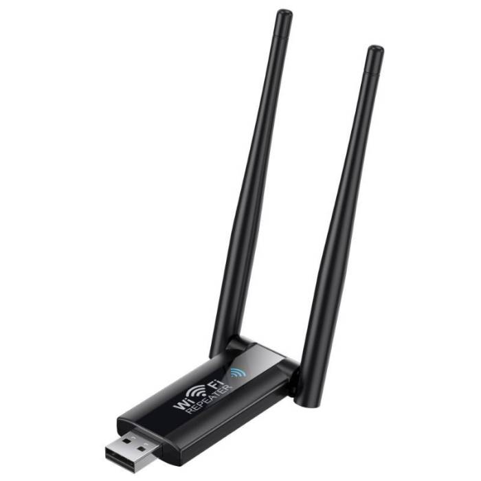 Двохантений бездротовий розширювач діапазону Wi-Fi сигналу USB Ретранслятор-підсилювач WiFi сигналу