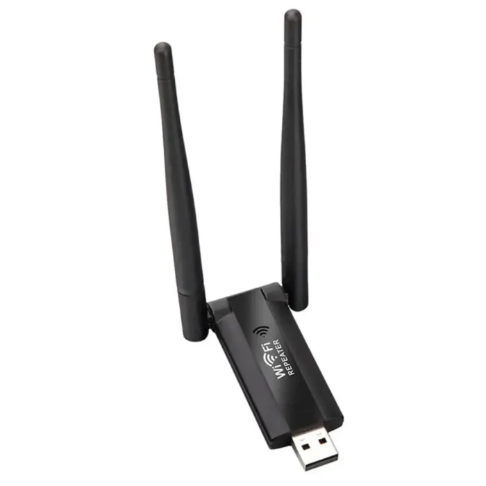 Двохантений бездротовий розширювач діапазону Wi-Fi сигналу USB Ретранслятор-підсилювач WiFi сигналу