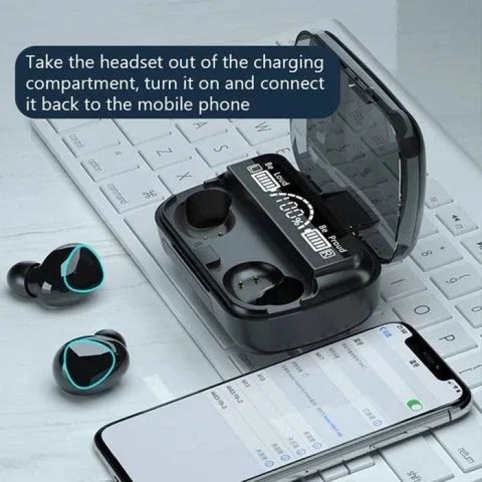 Бездротові вакуумні Bluetooth навушники вкладиші з кейсом M10 MDR BT Навушники з кейсом для заряджання