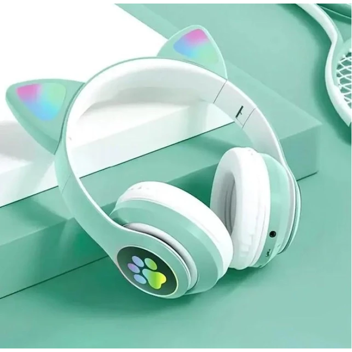 Бездротові накладні Bluetooth навушники з мікрофоном VZV 23M Навушники з вушками та підсвічуванням