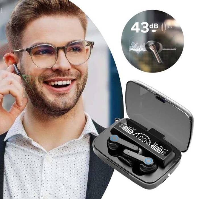 Беспроводные вакуумные Bluetooth наушники вкладыши с кейсом TWS M19 BT Наушники с кейсом для зарядки