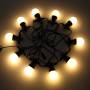 Вулична гірлянда 5 м у стилі Ретро на чорному дроті з 10 LED лампами та теплим білим свіченням
