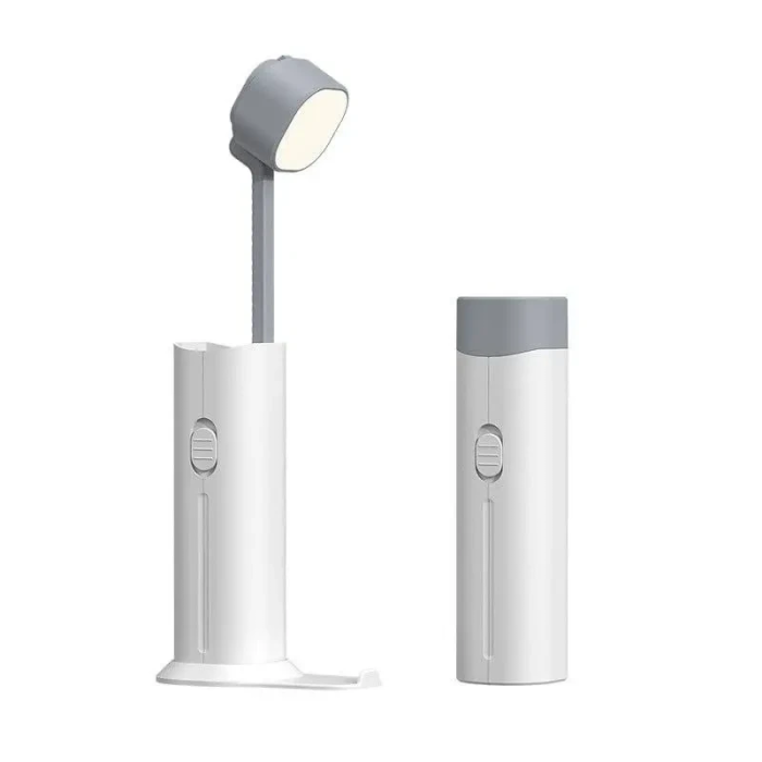 Настільна лампа-ліхтар із power bank та підставкою для телефону Master-7 Біла Бездротова лампа