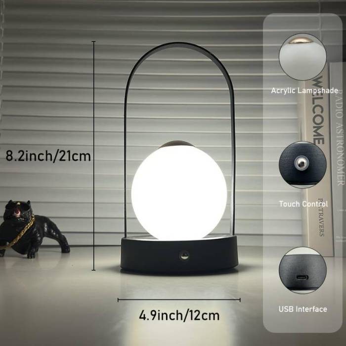 Круглый LED ночник на подставке с сенсорным управлением на аккумуляторе D25 Ночник с сменой цвета свечения