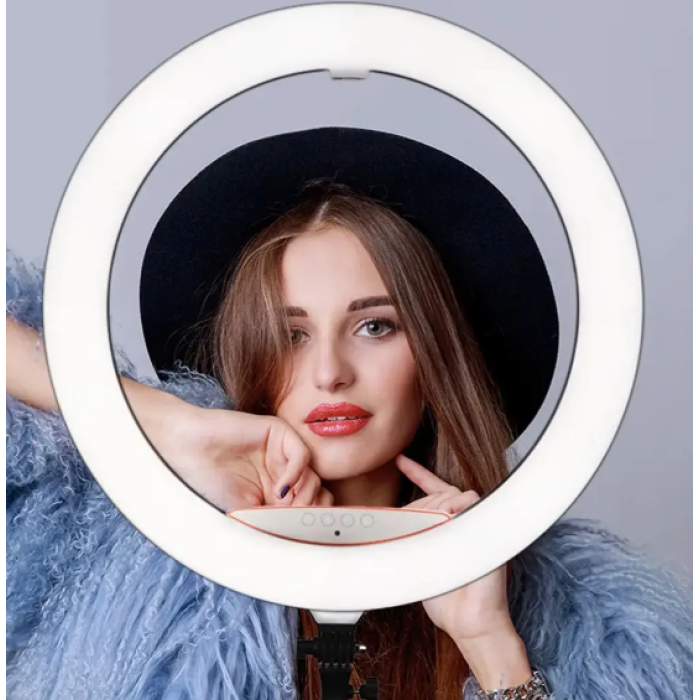 Кільцева лампа RL-18S зі знімними секціями Кільцева LED лампа 2,1 м з трьома тримачами телефону