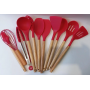 Набір силіконового кухонного приладдя 12 предметів Kitchen Set Кухонний набір з силікону та дерева