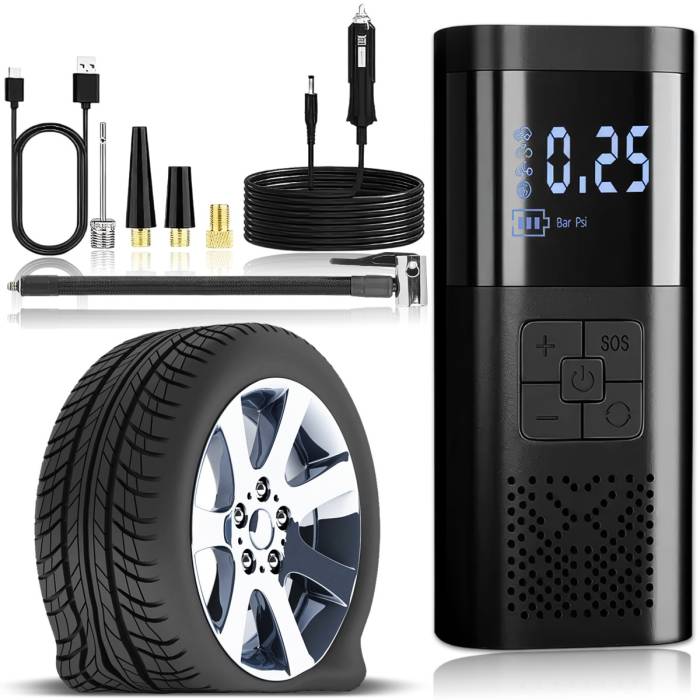Автомобільний бездротовий повітряний насос Wireless air pump VC027 Портативний компресор акумуляторний