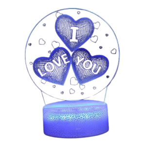 3D Нічник у вигляді серця з написом I Love You Приліжкова лампа LED 7 кольорів